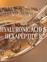 A glass of water with the words hyaluronic acid and hexapidides - Illustration 7