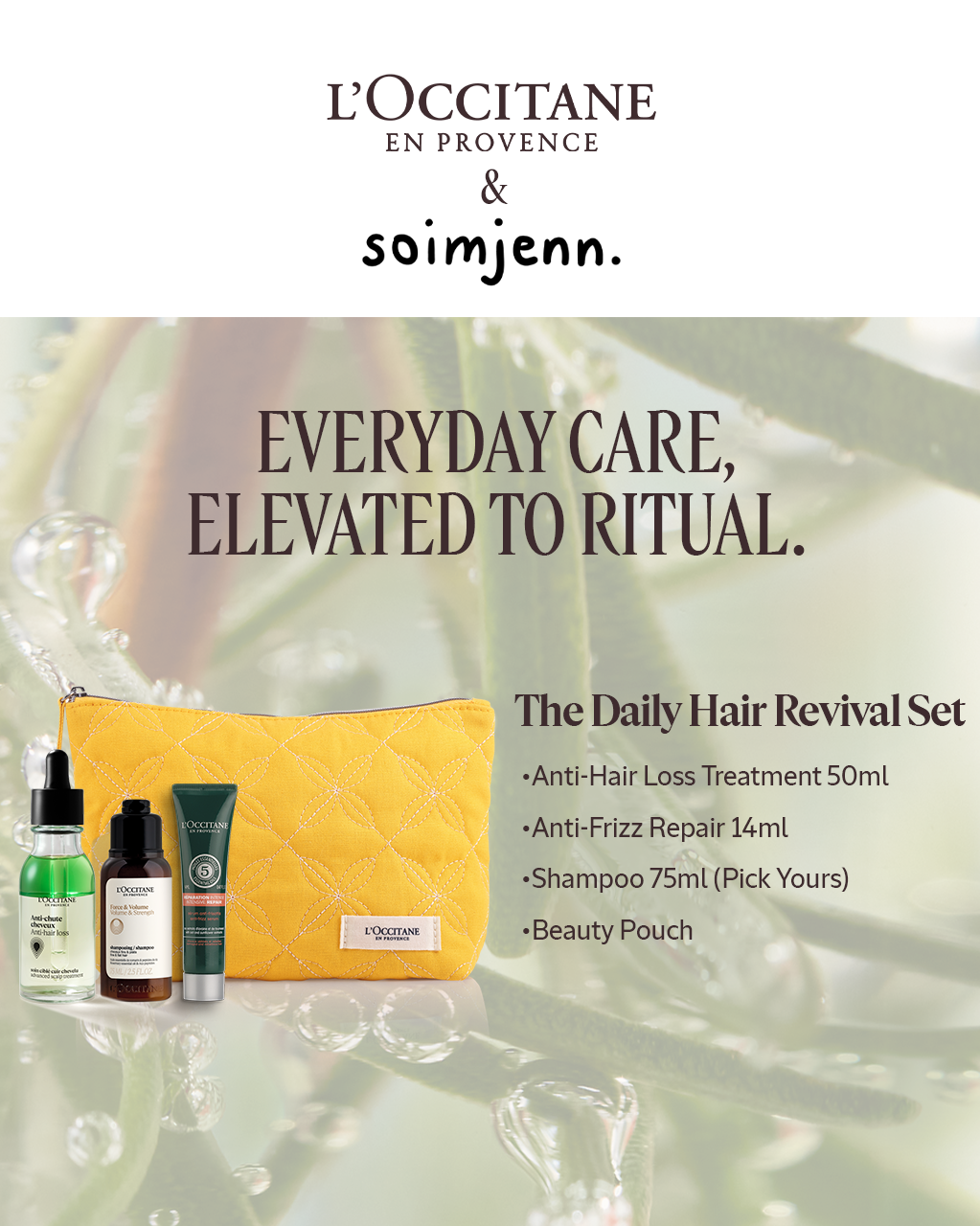 [LOCCITANE & soimjenn] Fresh Flow by Jenn Chia: Hair Revival Set - Freshness