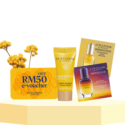 [ TRY BEFORE YOU BUY ] Immortelle Divine Golden Trio with Free Shipping + RM50 OFF on next purchase* - Highlight of the month
